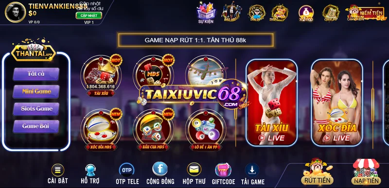 Minigame tại Thần Tài App