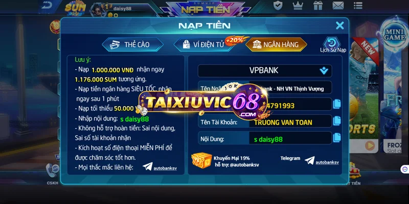 Nạp tiền Sumvip